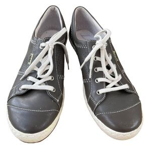 Josef Seibel Women's Gray Leather Lace Walking Shoes US 8/EU39 Need Insoles